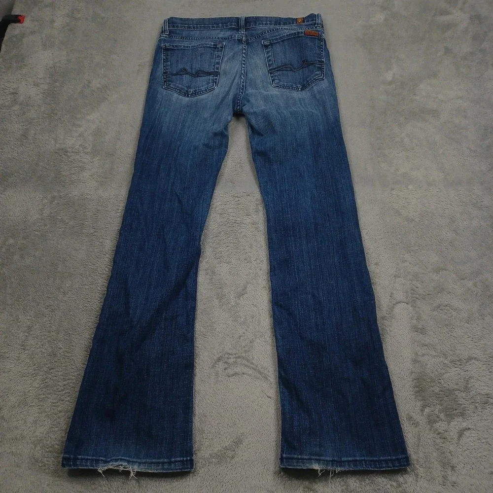 7 For All Mankind Jeans‎ Womens 28 Blue Denim Bootcut Casual Preppy Distressed